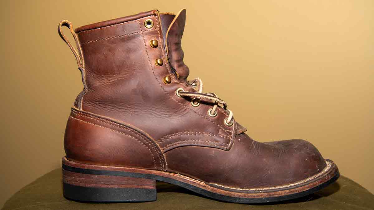 A pair of handmade leather boots