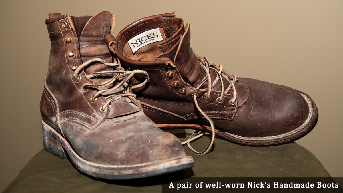 A pair of handmade leather boots